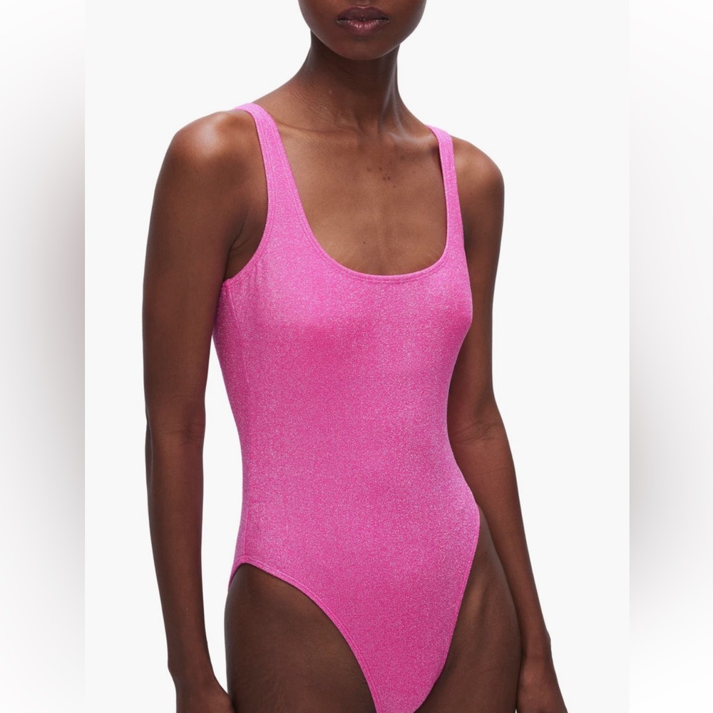 Good American Sparkle Modern Tank One-Piece